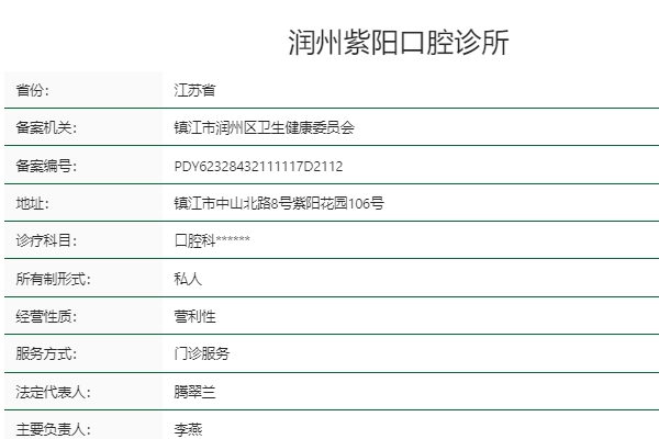 鎮(zhèn)江潤州紫陽口腔診所