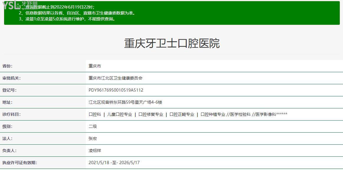 重慶牙衛(wèi)士口腔醫(yī)院怎么樣?從醫(yī)院資質(zhì)/口碑/價(jià)格<span style=