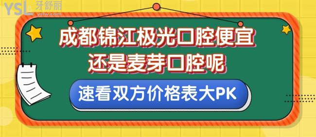成都錦江極光口腔便宜還是麥芽口腔呢，速看雙方價格表大PK