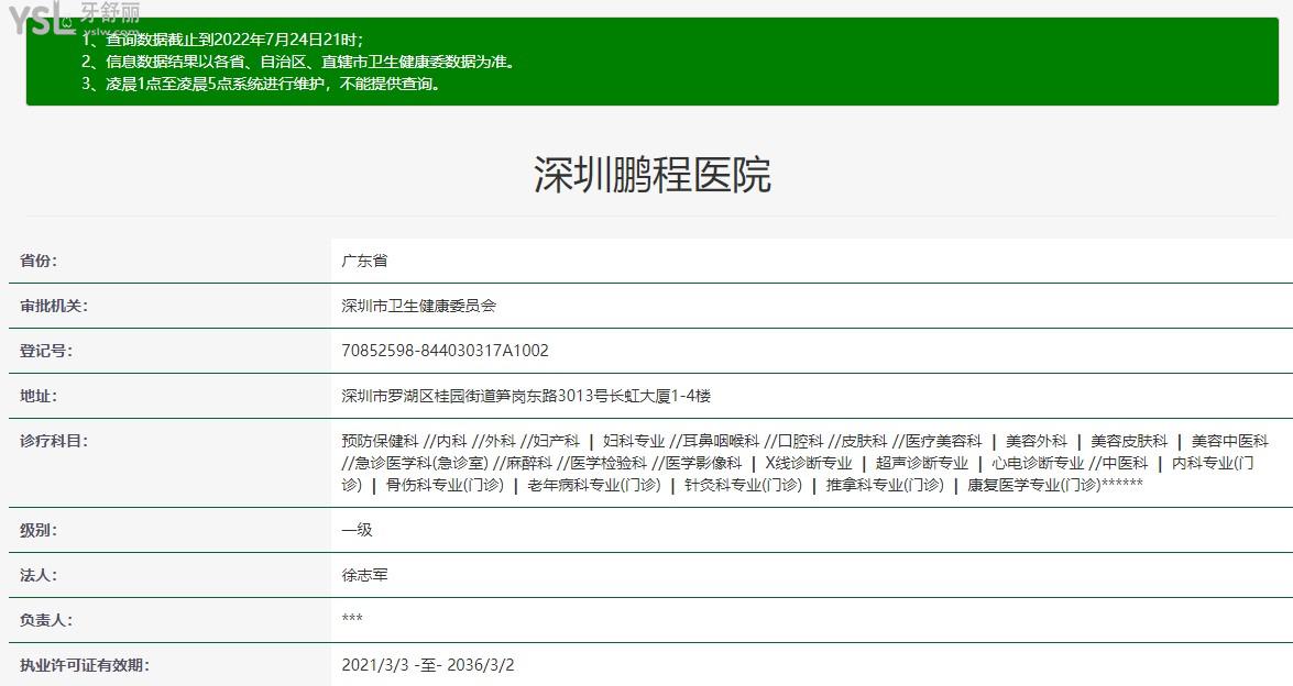 深圳鵬程醫(yī)院口腔收費價格表
