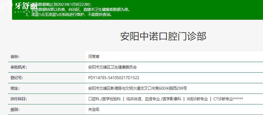 安陽中諾口腔醫(yī)院收費價格表