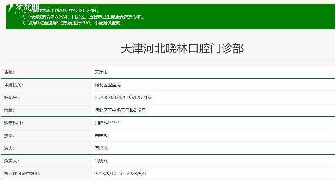 天津河北曉林口腔衛(wèi)健委資料