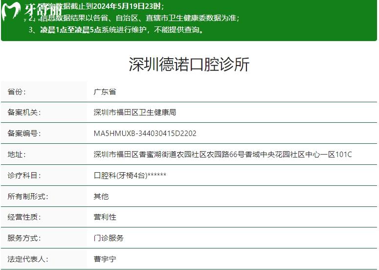 深圳德諾口腔診所資質(zhì)