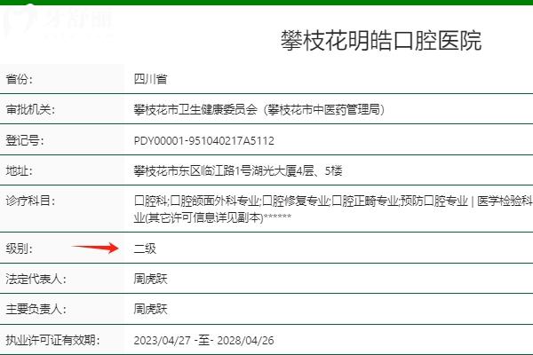 攀枝花明皓口腔醫(yī)院在哪里？