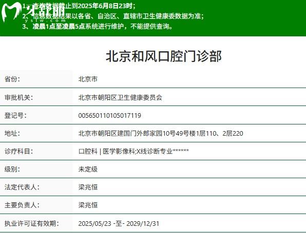 北京和風口腔門診部正規(guī)資質(zhì)